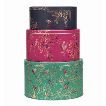 Elite Gift Boxes Sara Miller - Chelsea set of 3 round Cake Tins Nested 250(d) x 145mm (large) 225(d) x 120mm (medium) 198(d) x 105