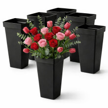Kingrol 6 Pack Plastic Flower Vases, 33.5x17cm Tall Plant Pots, 13.25 Inch Multipurpose Flower Buckets, Accents Home Office Event