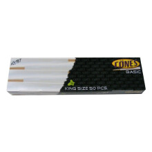 50 Smoking Papers Cones vorgerollt - King Size 109mm - mit Tip/Roach