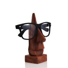 storeindya Wooden Handmade Nose-Shaped Eyeglass Spectacle Holder,Eyewear Retainer, Sunglasses Holder, Spectacle Display Stand