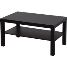 HSD LACK Coffee Table 90x55x45cm – Modern Herringbone Design with Shelf, Rectangular Living Room Table, Easy Assembly, Black Brown