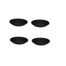 Whitefurze Venetian Round Plant Pot Saucer for 32 cm Planters, Black Waterproof Drip Tray, Pack of 4 Units, Outdoor Garden Use, 32