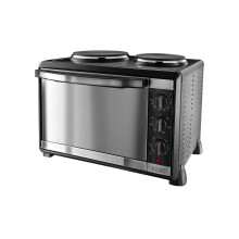 Russell Hobbs Compact 30L Electric Mini Oven with 2 Hotplates - Grill, roast, bake, boil, Fan assisted, Counter Top, Timer, Auto s