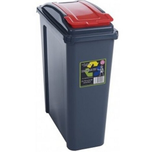 Wham Red 25 Litre Plastic Waste Bin with Flap Lid by Wham