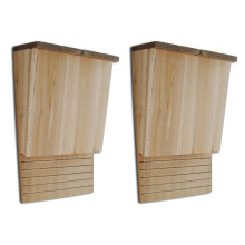vidaXL Solid Wood Bat House Set - Wall-Mounted Wildlife Nest Boxes for Garden Bat Habitat, Easy Install, Brown