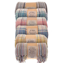 COUNTRY CLUB Jumbo Picnic Blanket 180x250cm Assorted Recycled Cotton
