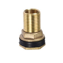 TOP-VIGOR Bulkhead Fitting 3/8 Female G1/2 Male, Tube Adaptor Pipe Fitting with Silicone Gasket, for Water Tanks, Brass