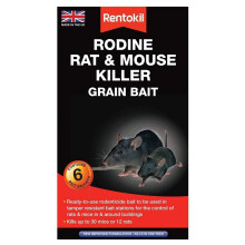 Rentokil Rodine Mouse & Rat Killer Grain Bait Pack of 6 Sachets