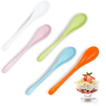 Mispudin 20Pcs Mini Plastic Spoons Reusable, Small Coloured Plastic Teaspoons for Dessert, Ice Cream, Cake, Egg, Coffee - 5 Inch,