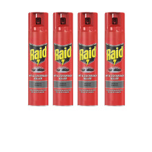Raid Ant & Cockroach Killer Spray Indoor Use Bug Treatment in Minutes 4 Weeks Lasting 300ml Pack of 4 with Welari Thank You Card |