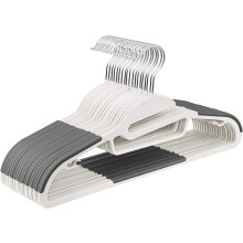 Addis Non Slip Plastic Clothes Hangers 42cm, Pack of 20, Strong durable capacity, for all garments coats shirts suit jackets trous