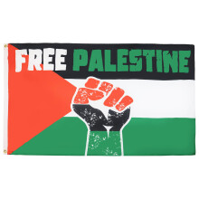AZ FLAG - Free Palestine Raised Fist Flag - 3x5 Ft - 100D Polyester Palestinian Banner with Two Metal Grommets - Fade Resistant -