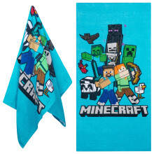 Minecraft Towel for Kids Teens Soft Absorbent Bath Shower Swimming Beach Towel 100% Cotton Creeper Holiday Essentials 140x70cm