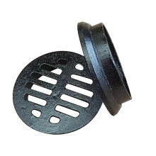 Cast Iron Round Floor Drain, Lawns Drain Cover Outdoor, Anti-Blocking Black Drainage Grate for Balconies, Rooftops and Gardens(11