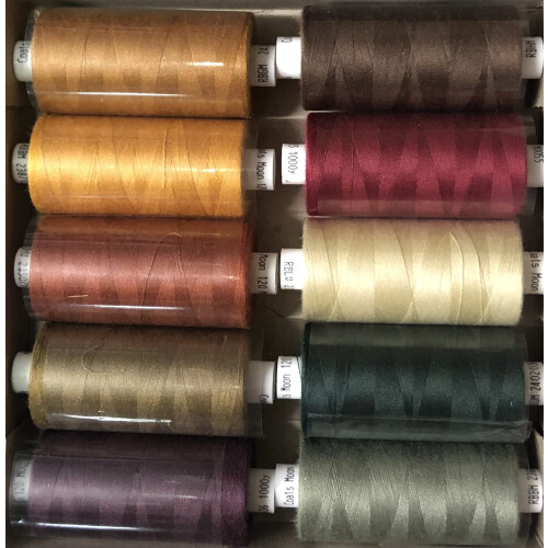 Sewing Thread Set: Coats Moon Dark Autumn Mix Thread Set Hand and Machine Sewing, Repairs, Crafting, Polyester, Beutiful Autumn Co