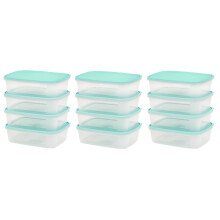 Homey Mart 12 x Food Storage Box Container with Lid Airtight 1 Litre Everyday Use Dishwasher, Freezer and Microwave safe BPA free