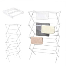 LOFTEY 4 Tier Extendable Clothes Airer, Cloth Drying Rack with 13 Bars, Folding Clothes Horse Indoor & Outdoor, Space-Saving Maide