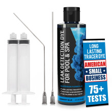Pool Leak Detection Dye Kit - 75+ Tests - 2 Stainless Steel Precision Applicators - Superior Long Lasting Pool Dye Easily Locates