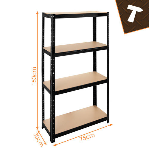 Lagerregal - schwarz 150x75x30 Bigstreen 2