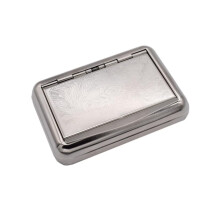 Stainless Steel Cigarette Case, Embossed Silver Metal Tobacco Tin and Cigarette Case for Roll Ups, Kingsize Cone Holder and Rollin