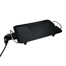 Quest Large Low Wattage Healthy Electric Griddle – 1400W Dual Cooking Plate with Flat & Ribbed Surfaces, Non-Stick, Adjustable The