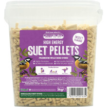 Suet To Go Insect Suet Pellets Tub 3kg - High Energy Wild Bird Food, Protein & Fat, Attracts Robins & Tits