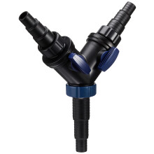 Oase 56668 Y-Splitter 1 1/2 Inch, Black - Water Distributor, Accessories for Universal Step Hose Nozzles, Distributor, Pump Access