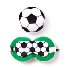 Relaxeazzz Football Round Plush Travel Pillow & Eye Mask - Sleep Eye Mask Masks - Kids Travel Accessories For Sleeping Airplane -