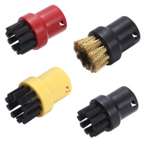 POFET 4PCS Nylon + Brass Wire Brush Tool Nozzles Steam Cleaning Brush for Kärcher SC1 SC2 CTK10 SC3 SC4 SC5 SC7 Steam Cleaners