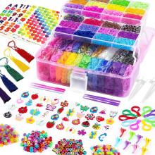 FunzBo 18000+ Loom Bands Kit, 28 Colours Rubber Band Bracelet Making Kit, Kids Girls Friendship Elastic Bracelet Making Set, Arts