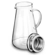 QWORK 2.0 Litre Glass Jug with Lid, Heat Resistant Borosilicate Glass Carafe, for Hot/Cold Water
