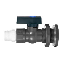 ANCLLO Water Butt Tap 3/4 Inch PVC Rain Butt Valves 1 Inch Regulating Valve with Bulkhead Connection and Hose Adapter for Aquarium