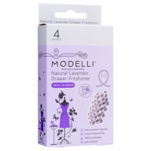 Modelli Compostable Long Lasting Natural Lavender Moth Deterrent Drawer Fresheners, 4 Pack - Fresh Lavender Fragrance, 100% Compos