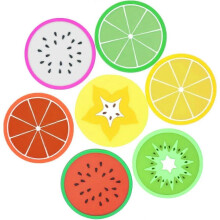 14pcs Silicone Coasters, Creative Non-Slip Fruit Coasters, Round Coasters, Suitable for Home, Office, Bar and Restaurant, Random Styles
