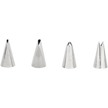 Wilton Decorating Tip Set Flower 102, 104, 224 and 352-4-Piece Metal Piping Nozzle Set for Petals, Ruffles, Dropflowers and Leaves
