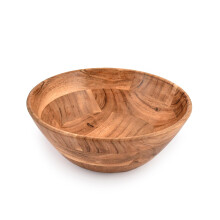 Kimona Fruit Bowl Wooden Round Shaped Serving Bowl for Fruit Salad, or Popcorn for Kitchen Counter – Wooden Decorative Bowl (25.4c