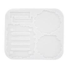 Coaster Resin Molds,irregular Coaster Molds with Silicone Coaster Storage Holder Mold for Cups Mats