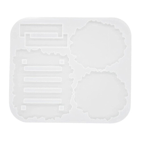 Coaster Resin Molds,irregular Coaster Molds with Silicone Coaster Storage Holder Mold for Cups Mats