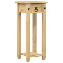 vidaXL Corona Solid Wood Pine Plant Stand - Rustic Brown Flower Pot Holder 30x30x73 cm with Metal Handle - For Indoor/Outdoor Deco