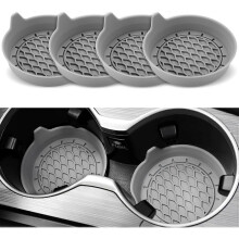 Car Cup Holder Coaster, Silicone Cup Holder Insert, Universal Non-Slip Cup Holders, Car Accessories Interior for Women and Man 4 Pack Gray