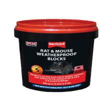 Rentokil PSMR41 Rat and Mouse Weatherproof Blocks, Black, 10 x 10 x 8 cm