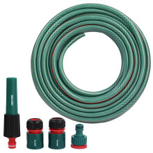 DEKTON 15M Hose & Spray Nozzle Set | Durable 15 Meter Garden Hose with Adjustable Spray Nozzle | Ideal for Watering Plants, Cleani