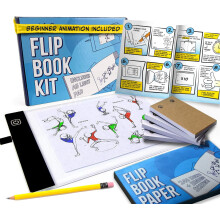Molcey Flip Book Kit with LED Light Pad. Includes Flipbook Kit Starter Animation, 240 Sheets Blank Animation Paper and Instruction