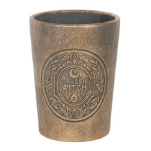 Something Different Wholesale Garden Witch Bronze Effect Terracotta Plant Pot | Rustic Design | 16.5x12.5x12.5 cm