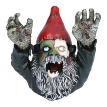 Junlucki Zombie Dwarf Garden Statue, Halloween Horror Gnome, Evil Scary Dwarf Sculpture, Outdoor Decoration, Resin Material, Solid