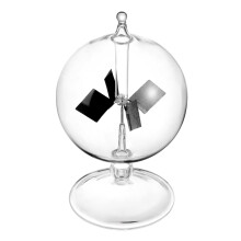 iplusmile Clear Solar Power Crookes Sun Light Energy Spinning Vanes Glass Windmill for Home Desktop Decoration