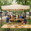 Automatic Pop-Up Garden Tent, 3x3m, Beige, Steel Frame 2
