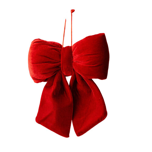 Soft Velvets Bowknot Ornament With String Perfect For-Red M