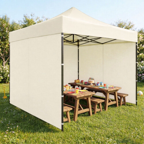 Automatic Pop-Up Garden Tent, 3x3m, Beige, Steel Frame 2