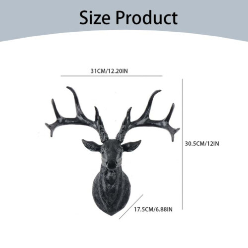 3D Stag Head Wall Hanging Sculpture – Resin Deer Decor 1
